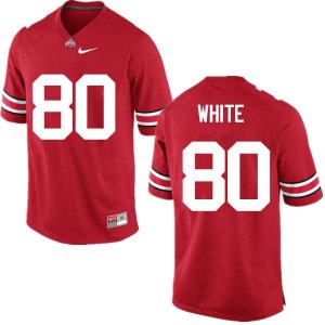 Men's Ohio State Buckeyes #80 Brendon White Red Nike NCAA College Football Jersey Holiday KWL2544OR